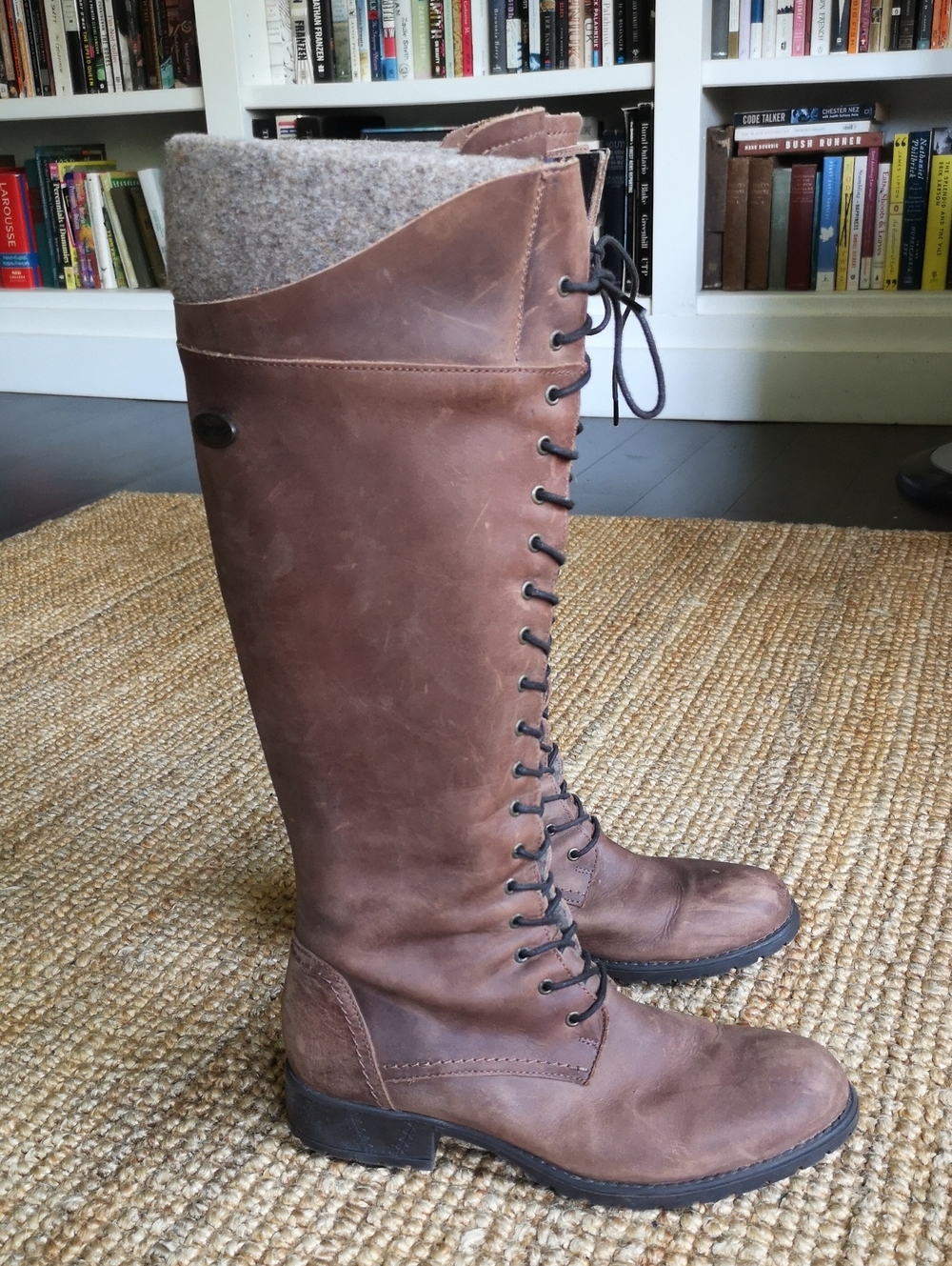 Made in Portugal tall brown leather boots
